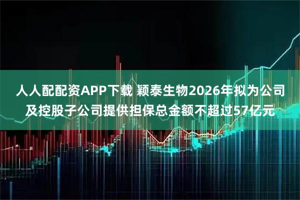 人人配配资APP下载 颖泰生物2026年拟为公司及控股子公司提供担保总金额不超过57亿元