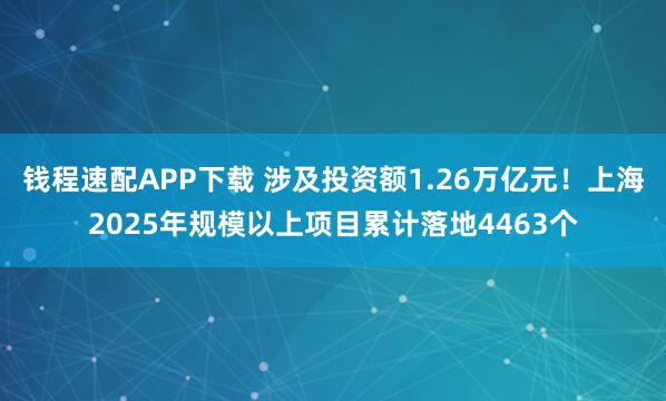 钱程速配APP下载 涉及投资额1.26万亿元！上海2025年规模以上项目累计落地4463个